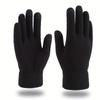 WTEMPO Men's Autumn Winter Full Finger Gloves Windproof Cold-proof Touch Screen Couple Gloves Outdoor Cycling Non-slip Warm Knitted Gloves
