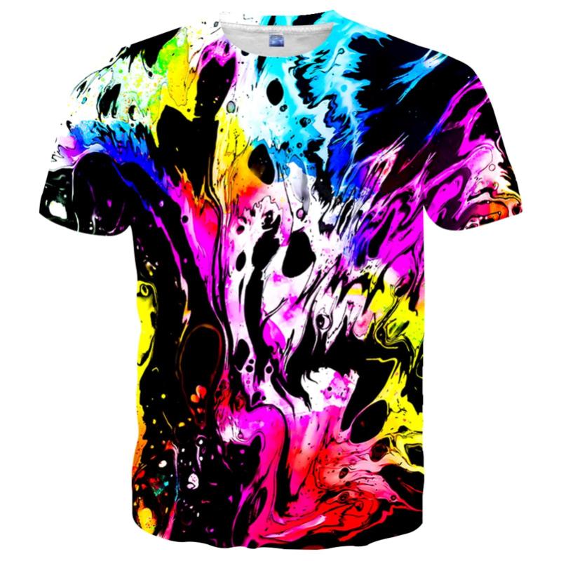 Fashion Flame Graphic T Shirts For Men New Summer Casual 3D Print Colorful Flame Hip Pop Men T-shirt Street Short Sleeve Kid Tee