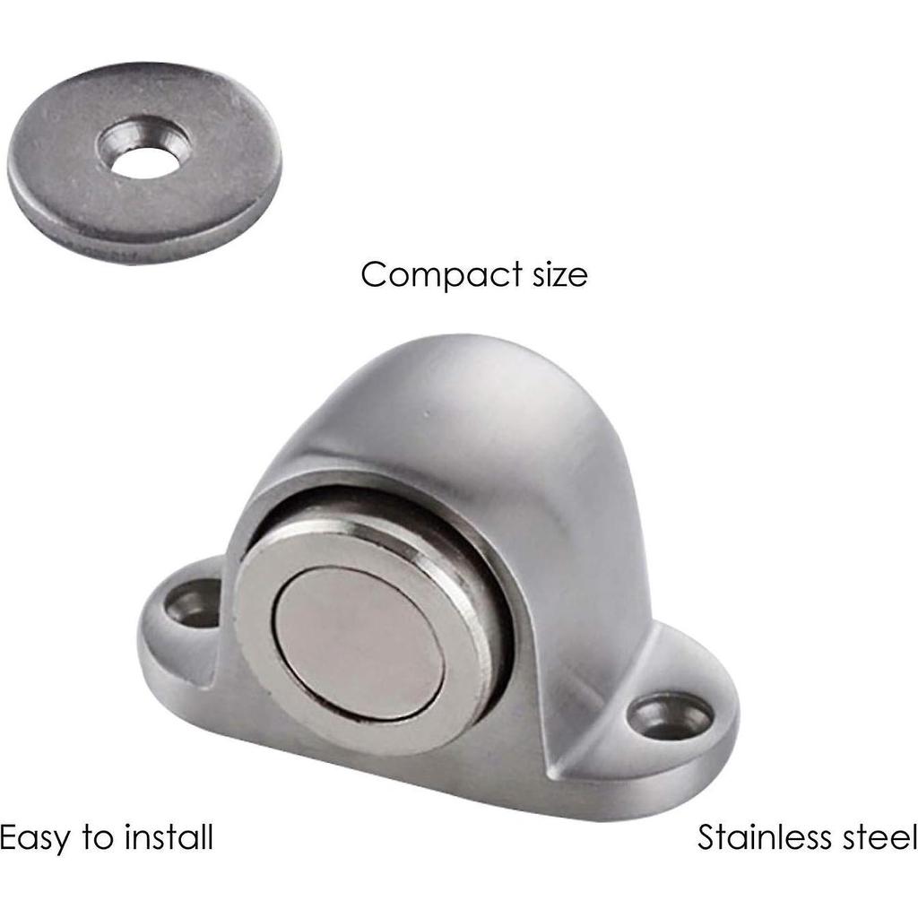 Brushed Metal Floor Mounted Magnetic Door Stopper