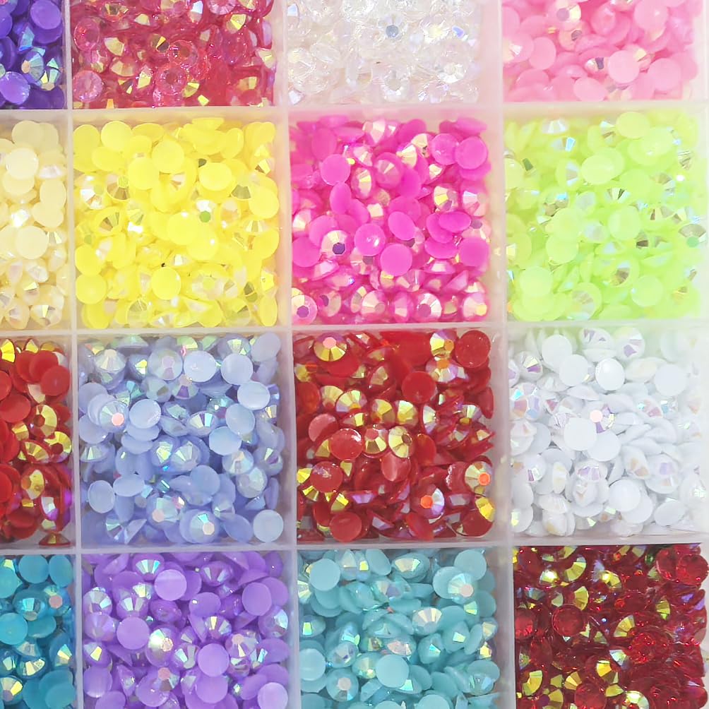 6000 Nail Stones Rhinestones BetterJonny 24 Colors Nail Stones Glass Nail Deco Parts Craft Parts DIY Nail Parts Decorate Your Nails (5mm)