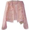 Women's Korean Outerwear Cardigan Splicing Sequin Jacket Spring Female Long Sleeved Stylish Socialite Versatile Slim Jacket