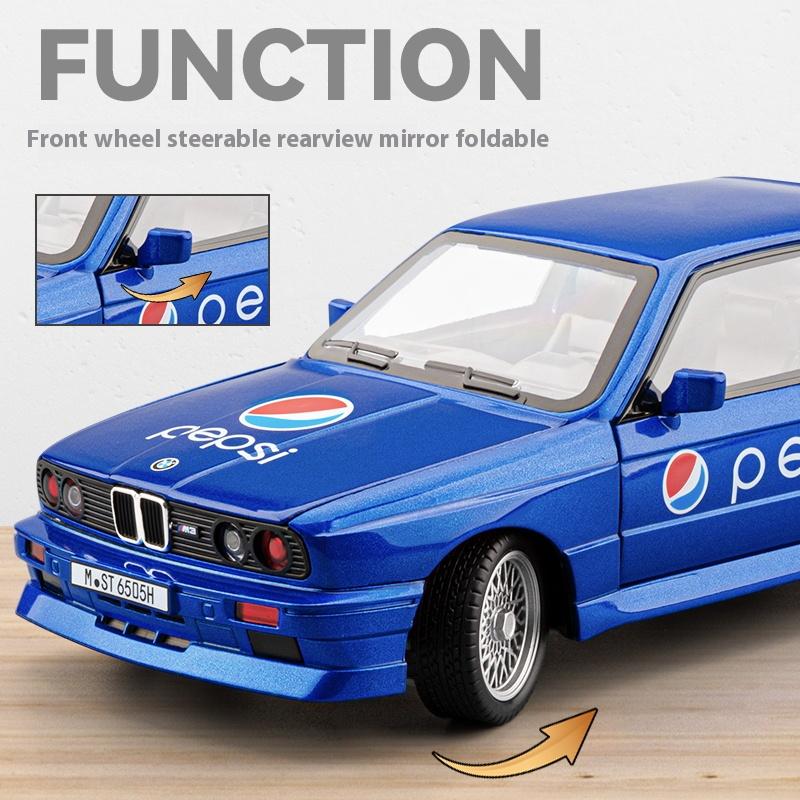 1/24 BMW M3 E30 Soda Version Boxed BMW Alloy Car Model, Suitable for Toy Cars for Children Aged 3-12 Years Old, Adults Can Collect Ornaments and Gifts