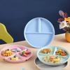 Three-Compartments Divided Plate Anti-fall Plastic Reusable Baby Tableware Eco-Friendly Wheat Straw Kitchen Dinnerware Plates