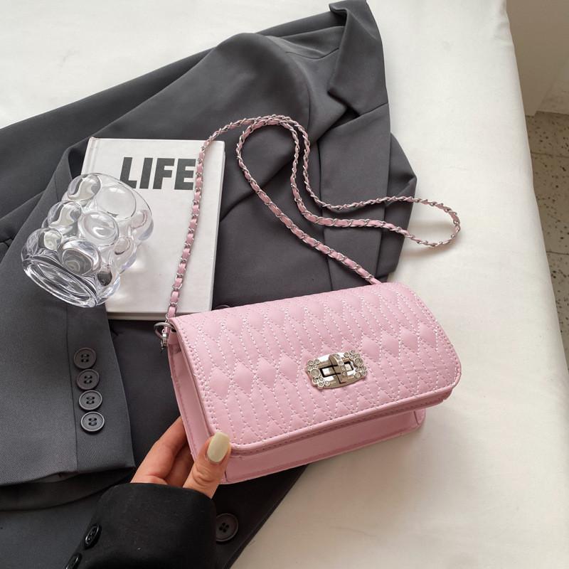 

Trendy Vintage Style Pu Leather Small Square Crossbody Bag For Fashionable Women In Black And Beige рожевий