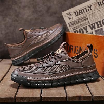 Mode Herrenmode Heißer Verkauf Laufschuhe Handgefertigt Leder Lässige Flats Outdoor Ausgehöhlte Sneakers Männlich Bequeme Ledersandalen
