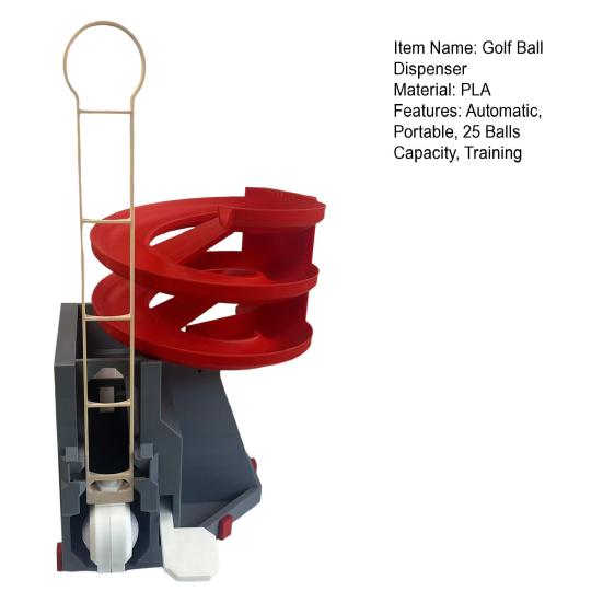 Automatic Golf Ball Dispenser 25Golf Balls Driver with Adjustable Height Golf Ball Teeing Device with Foot Pedal Operation for Backyard Swing Practice