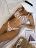 2025 Houndstooth Sexy Women's Bikini Swimwear Split Swimsuit