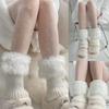 Women's Knitted Winter Warm Leg Warmers Long Socks Boot Cuffs Topper Legging Pads Knee Brace Pads Calf Warmers Sleeves