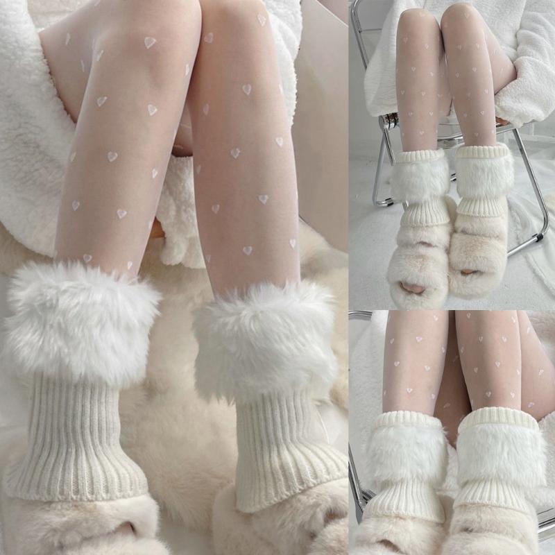 Women's Knitted Winter Warm Leg Warmers Long Socks Boot Cuffs Topper Legging Pads Knee Brace Pads Calf Warmers Sleeves