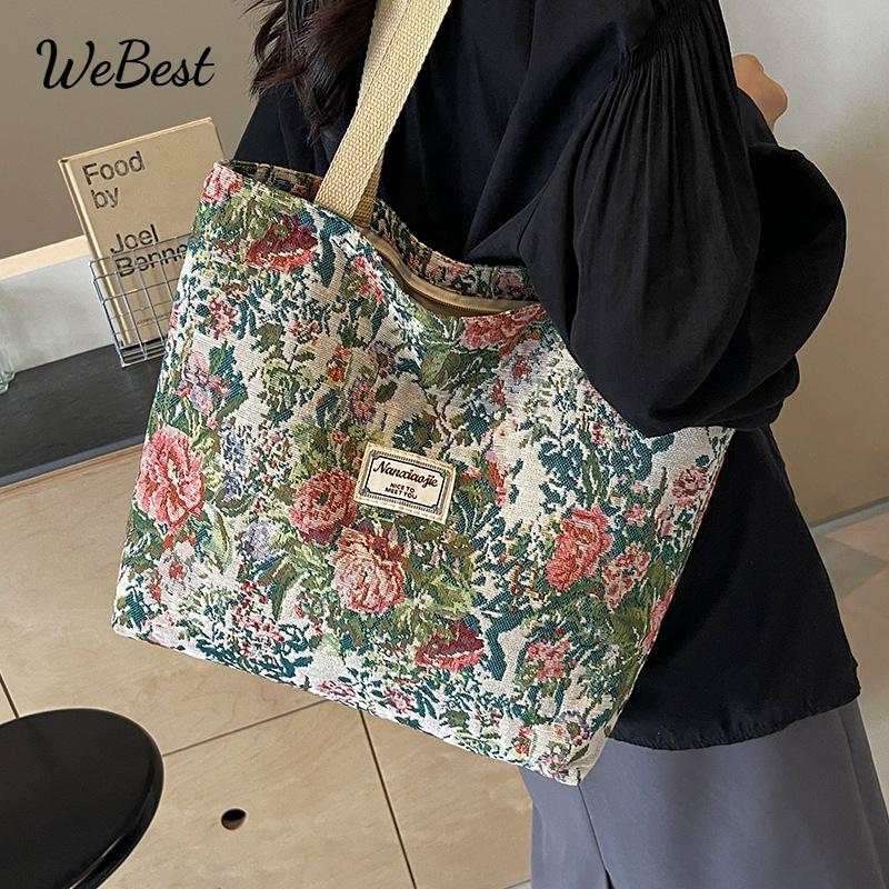

Canvas Tote Bag Large Capacity Handbag for Work and Commuting