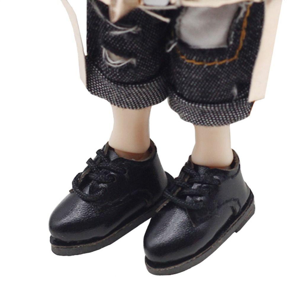 1Pair Round Toe 1/12 Bjd Doll Shoes PU Leather BJD Doll PU Shoes  1/12 BJD Doll