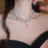 Korean Style Rhinestone Flower & Pearl Necklace: Elegant, Fashionable Clavicle Chain for Women 