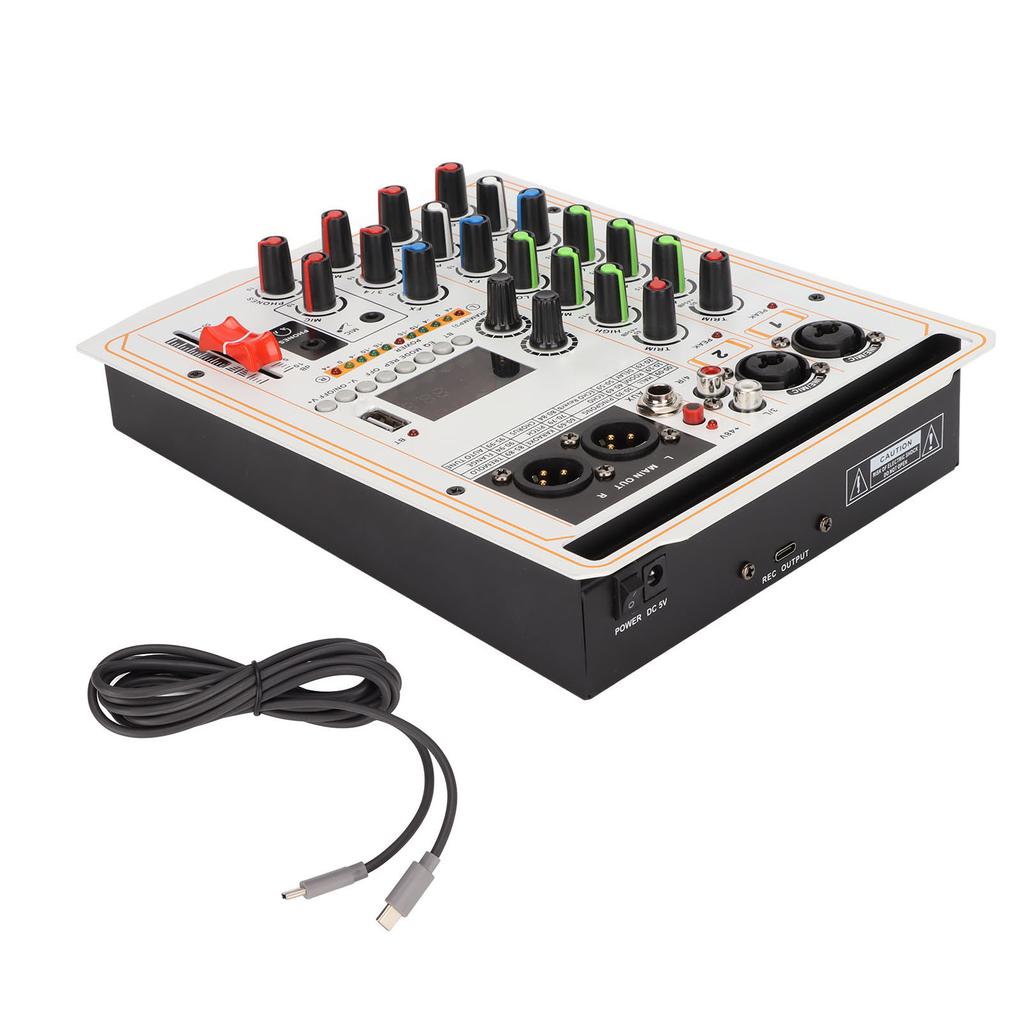 4 Channel Mixer Multifunction 48V Power Stereo Recording 4 Channel Mixing Console 100‑240VUS Plug