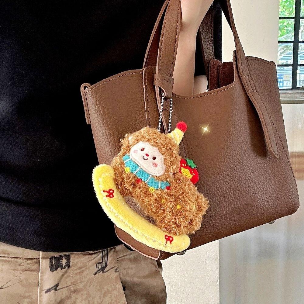 Fluffy Curly Haired Lamb Pendant Soft Sheep Pendant Bag Charm Plush Sheep Keychain  Women