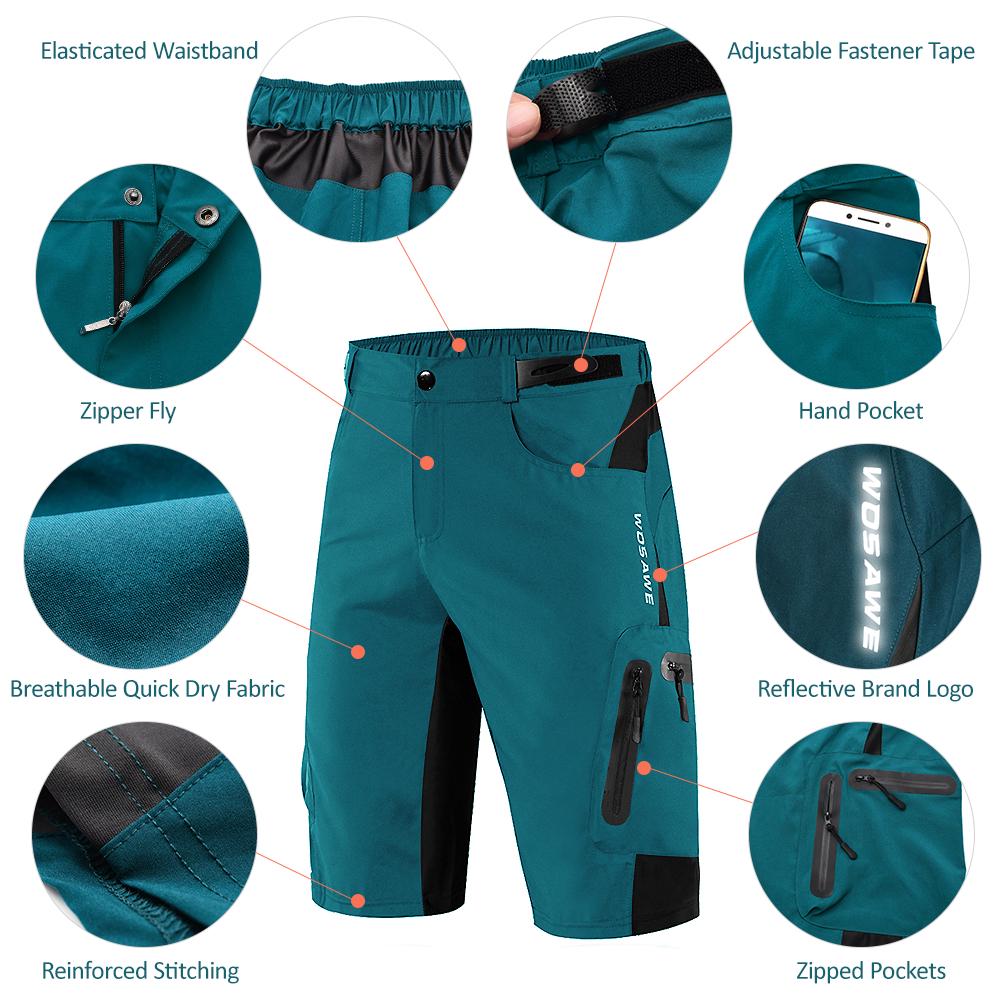 Men Loose Fit Cycle Shorts Breathable Quick Dry MTB Bike Shorts Outdoor Sports Running Biking