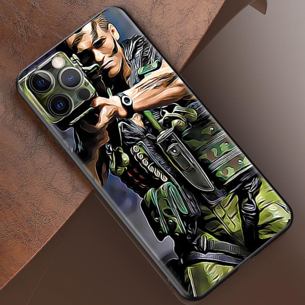 Mobile Phone Case For iPhone 14 15 11 12 13 16 Pro Max 16 Plus XS Black Soft Cover Coque Arnold Schwarzenegger Commando 1985
