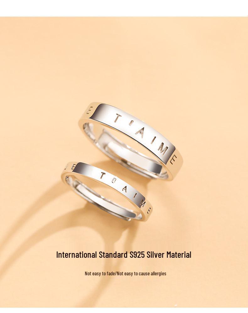 925 Sterling Silver French-Style Couple Rings: Elegant Niche Design Wedding Bands for Men and Women - Ideal Christmas Gift