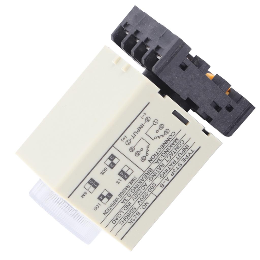 ST3PA-B 0-10S Einschaltverzögerungs-Zeitrelais Drehknopfsteuerung Zeitrelais mit Sockel AC 220V