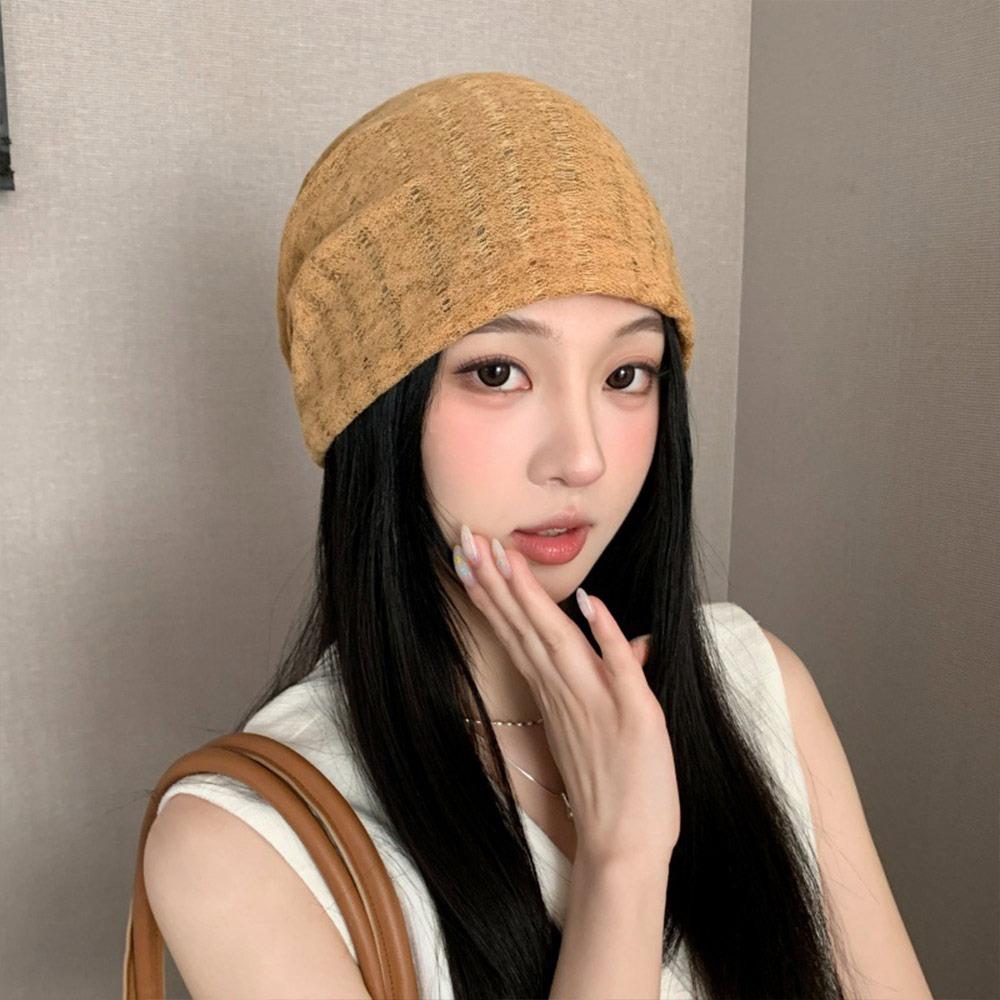 Lace Flower Stacked Hat Thin Soft Pullover Hat Creative Cap  Spring Summer