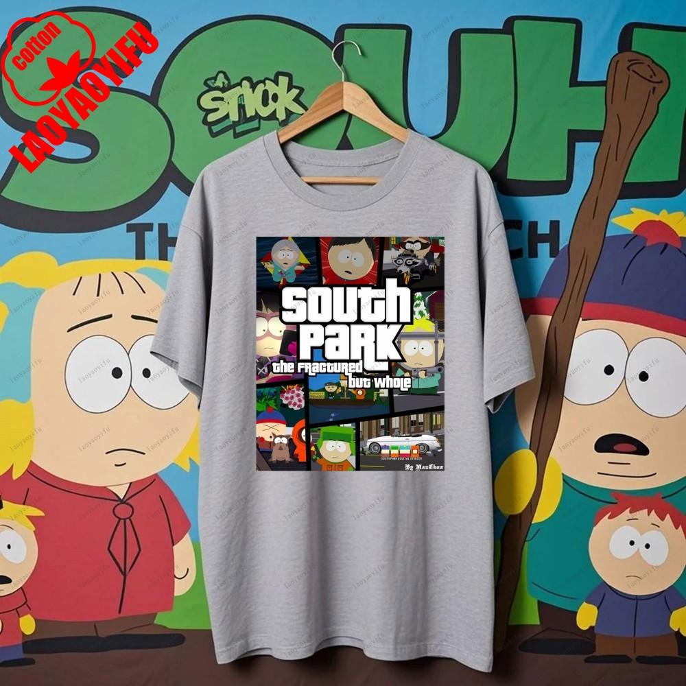 South Parks kleiner fetter Junge Cartman Süßes Cartoon Gedrucktes T-Shirt Shirt Humorvolle Streetwear Unisex Sommer Rundhals Kurzärmlig