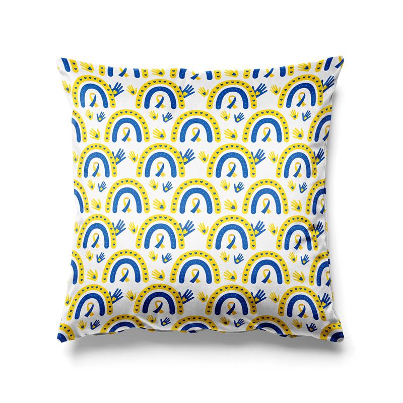 Aertemisi 18'' x 18'' Down Syndrome Awareness Square Throw Pillow Cushion Covers Cases Pillowcases 45cm x 45cm