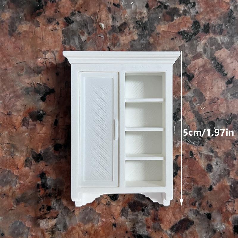 1Pcs Doll Home Simulation Storage Cabinets Furniture Decor Toy 1/12 Dollhouse Miniature European Retro Wall Cabinet Model