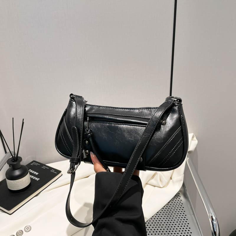 

Premium underarm bag women s new fashion retro portable shoulder bag textured commuter leisure bag чёрный