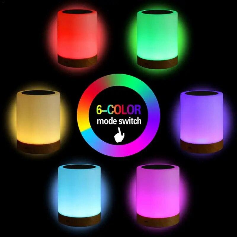 Innovative LED Touch Control Night Light Induction Dimmer Lamp Smart Bedside Lamp RGB Color USB Change Rechargeable Night Lamp