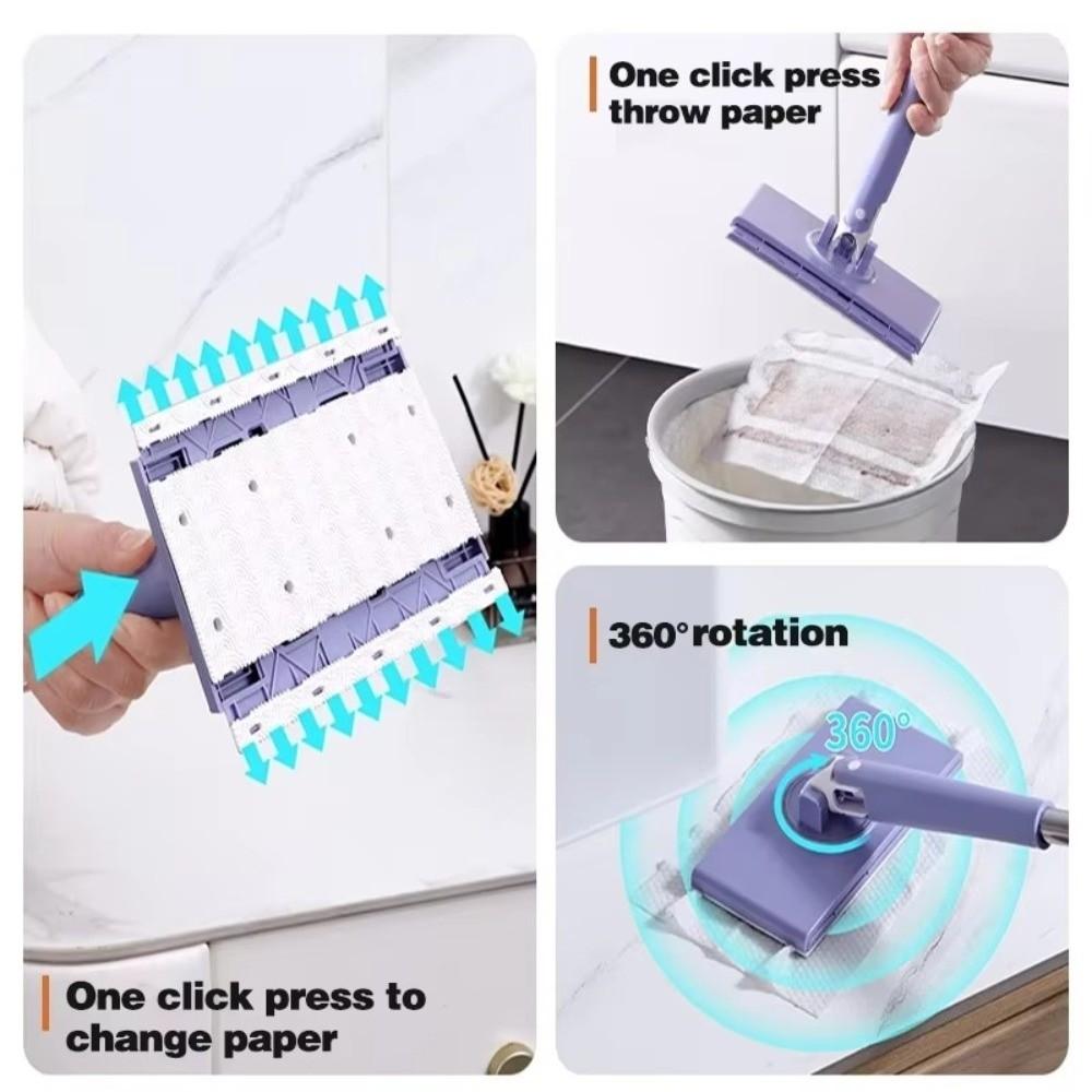 Snap-Grip No Wash Lazy Mops Convenient Automatic Cloth Changing Disposable Dust Mop