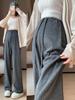Maternity Wide-Leg Tummy Support Pants - Comfortable, Stretchy, Non-Restrictive, Plus Size, Perfect for Spring and Autumn.