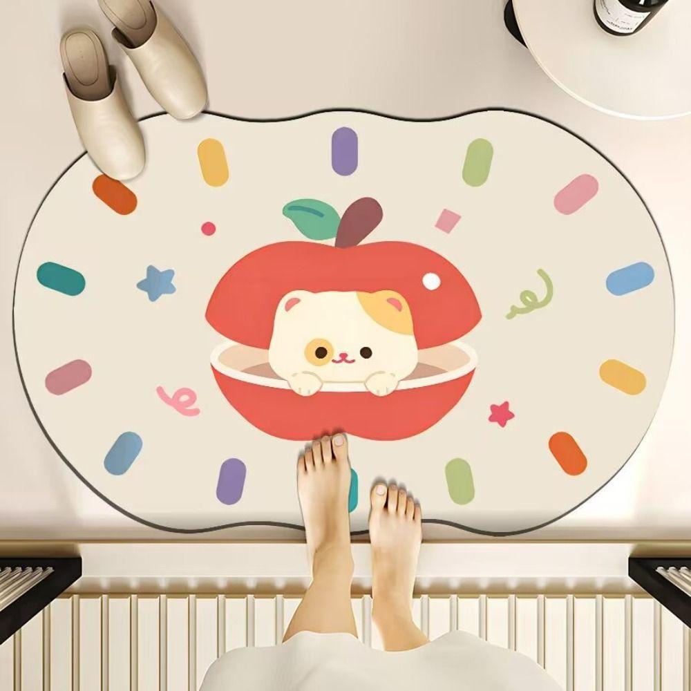 

Нескользящий коврик для ванной комнаты, быстросохнущий коврик для пола, коврик для двери, впитывающий коврик с рисунком для гостиной/кухни Style 6