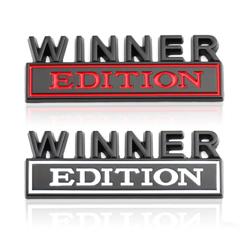 1Pc 3D Metal Winner Edition Logo Car Front Grille Badge Side Fender Rear Trunk Emblem Sticker Decal