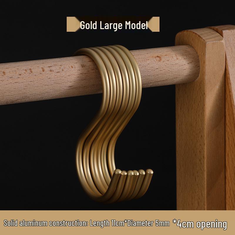 S-Shaped Aluminum Alloy Hook for Clothing, Kitchen, and Wardrobe - Modern Minimalist Design.