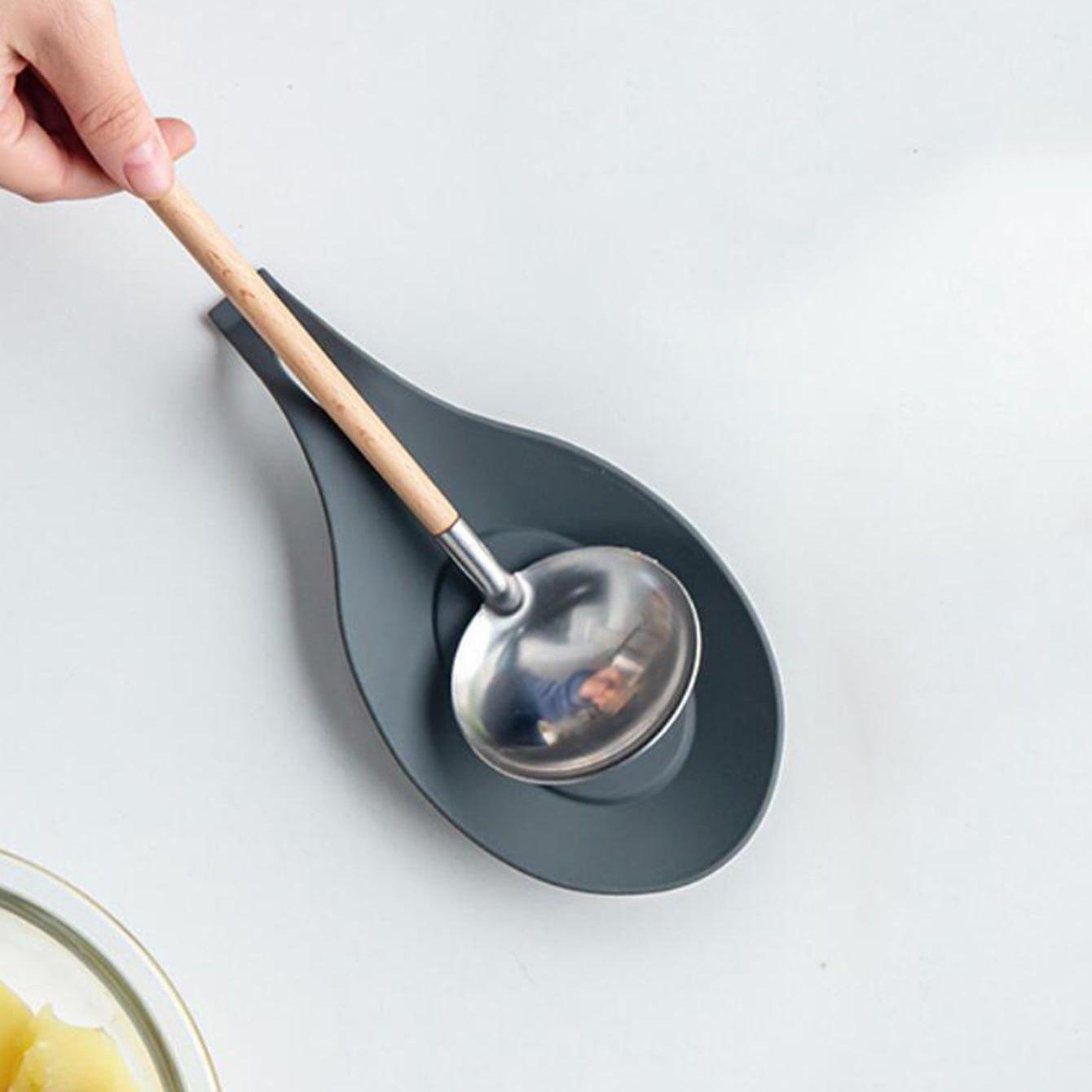 

1 шт.-Силиконовая подставка под ложку, коврик из пищевого силикона, термостойкий, подставка, устройство, кухонная утварь, кухонная посуда M чёрный