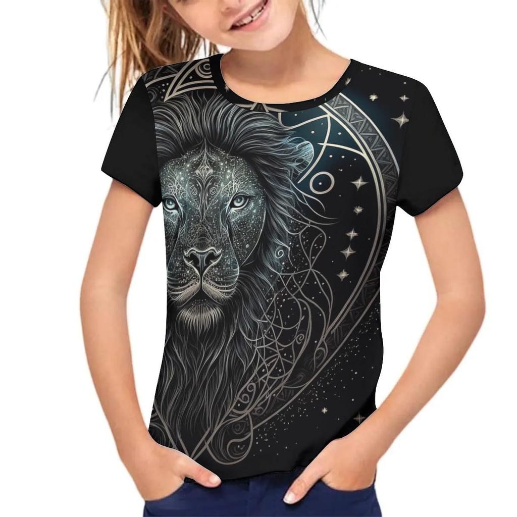 Kids T-shirt 3d Print Summer Children's Cute Animal 3D Printed Simple and Casual Round Neck Short Sleeved T-shirt
