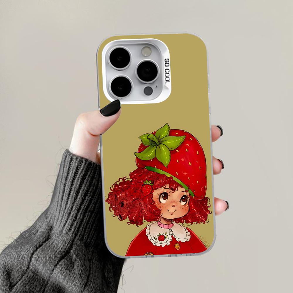 S-Strawberry Pink S-Shortcakes Phone Case For iPhone 16,15,14,13,12,11,Pro,Max,Plus,Mini,XS,SE Anti Fall Gray White Matte Bumper