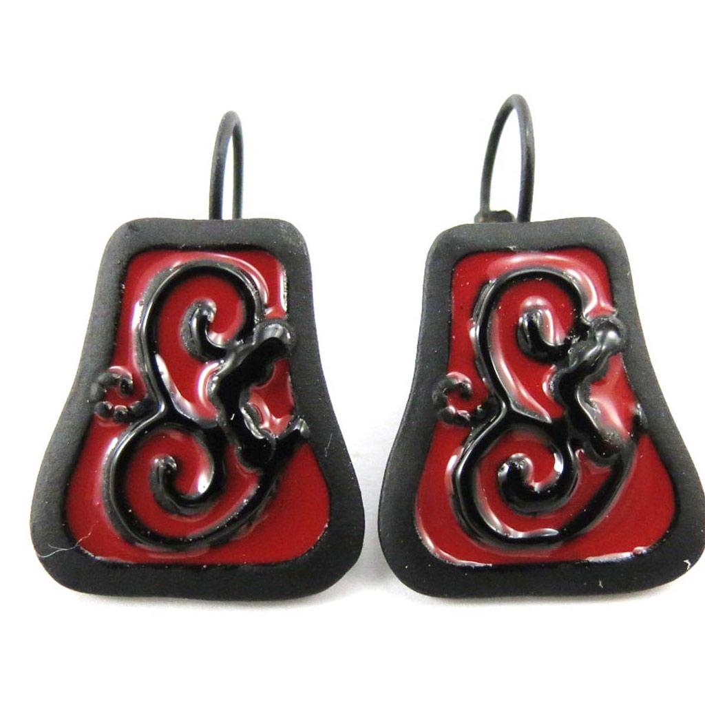 NOA [J4174] - Red and Black 'Arabesques' Designer Sleepers