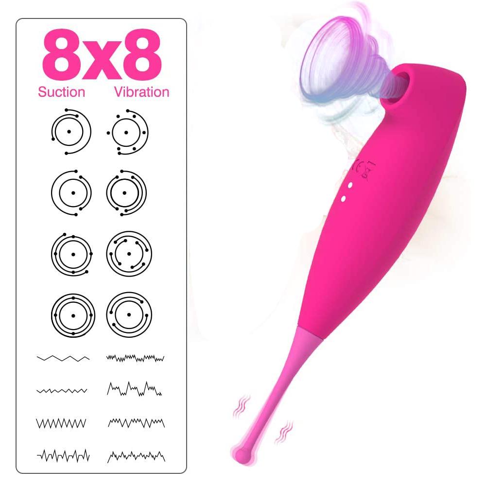 Vibromasseur clitoridien haute fréquence 2 en 1 pour stimulation du clitoris et du mamelon, point G, jouets sexuels pour adultes