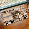 Adorable Kitten Paw Print Door Mat 3D Visual Floor Mat Non slip Absorbent Bathroom Kitchen Entryway Rugs Welcome Mat