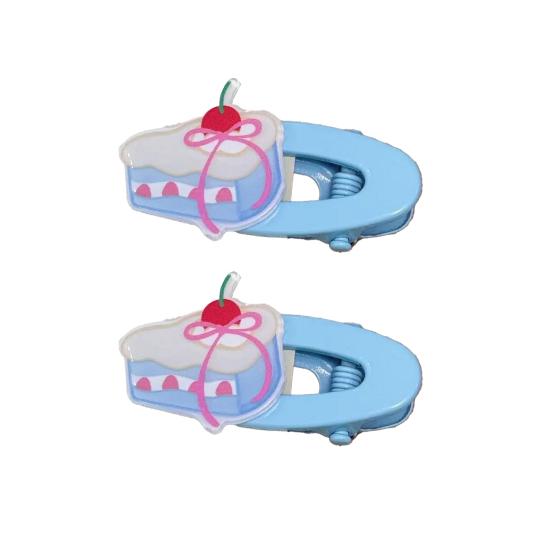 

2Pcs Girl Hairpins Candy Color Dessert Shape No Slipping Traceless Hair Pins Side Bangs Hair Clips Versatile Hair Accessories синий
