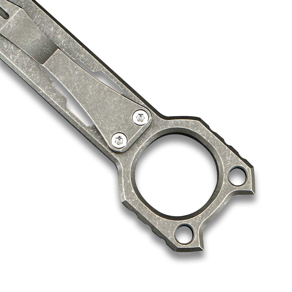 Twosun Titanium EDC Prybar Outdoor Prybar Bottle Opener with Pocket Clip