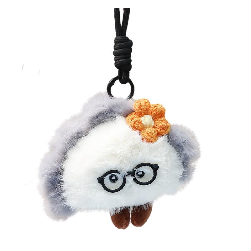 Plush Toy Eyeglasses Dumpling Doll With Keychain For Kids Backpack Decor