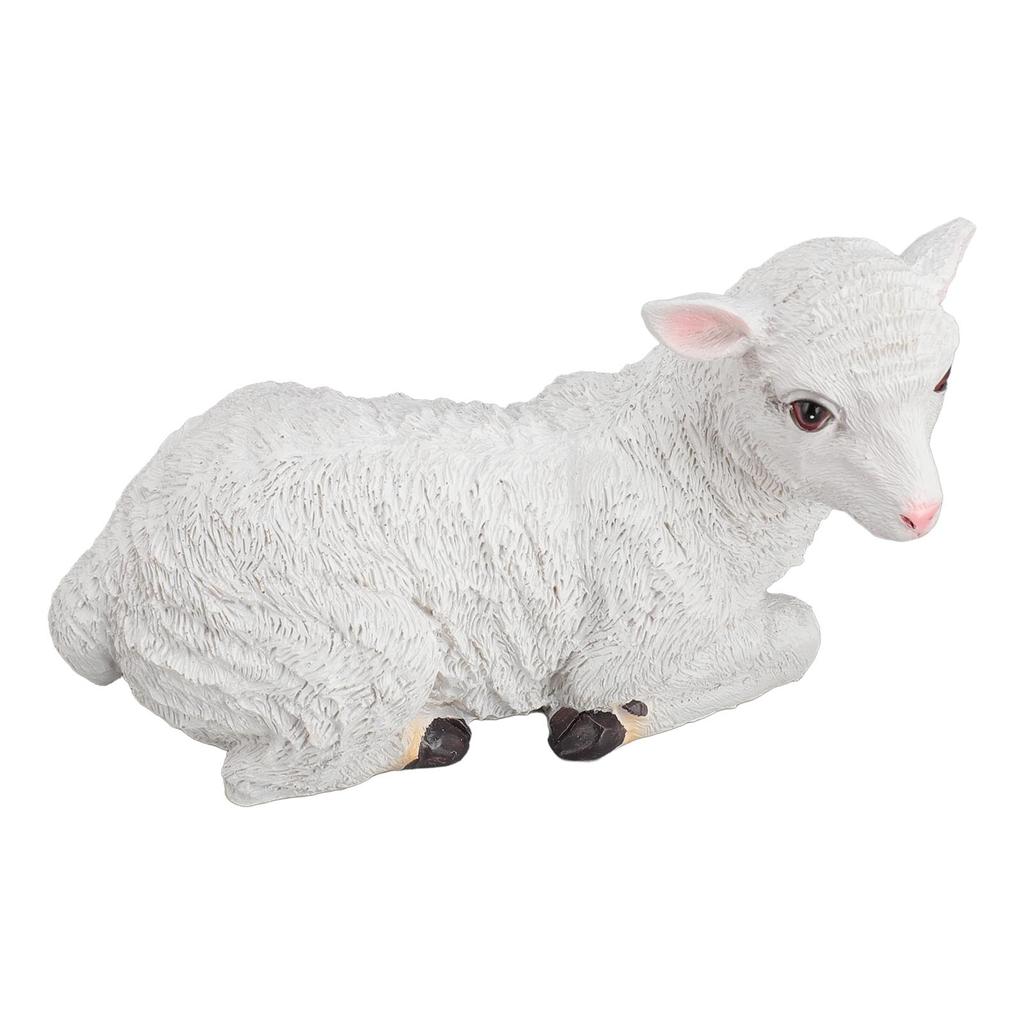 Resin Sheep Ornament Multipurpose Cute Vivid Fine Crafted Waterproof Garden Sheep Statue for Outdoor Indoor