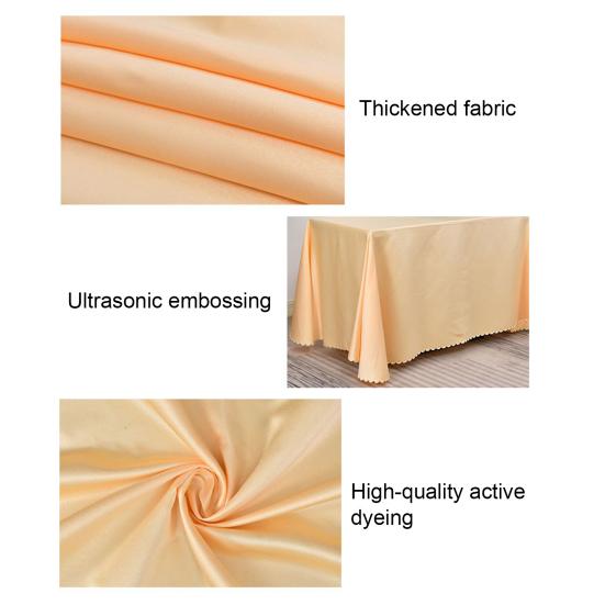 Solid Color Design Wrinkle-Resistant Lace Detail Conference Room Table Cover
