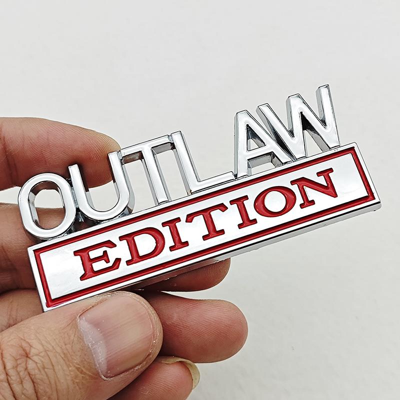 OUTLAW EDITION Metal Emblem Sticker Badge Fender Funny Decal Car Truck Replacement Door Decoration For Universal Car Motorcycle