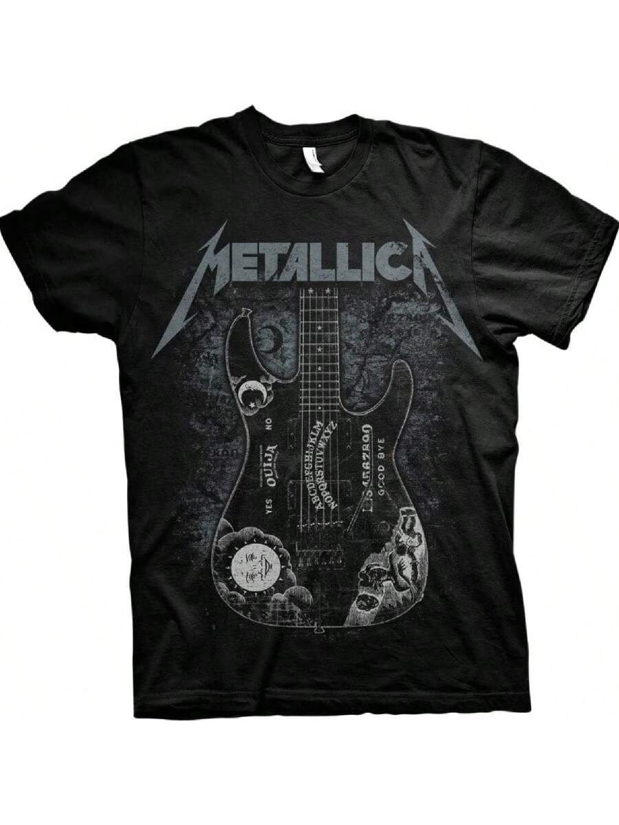

Мужская футболка Metallica Hammett Ouija Guitar Slim Fit Черная XXXXXL