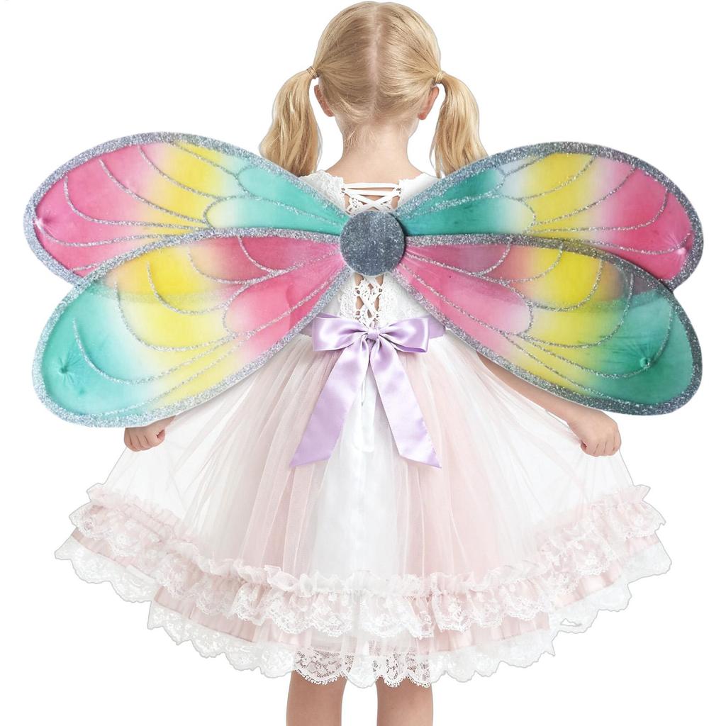 Fairy Dragonfly Wings for Girls Cosplay Costume Reusable Role Play Props for Party Masquerade Stage Performance Photography