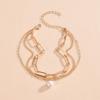 Bohemian paper clip metal foot decoration multi-layer personality versatile pearl pendant anklet