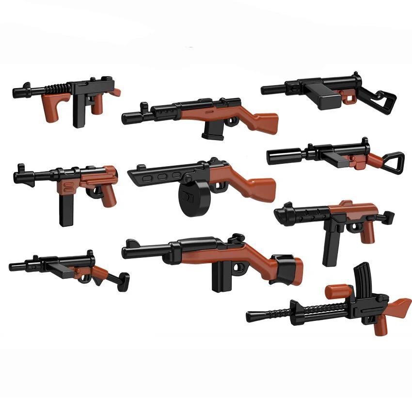 Military Building Blocks American Soviet Soldier Figures Weapons Accessories Guns Pistol Sniper Belt Mini Bricks MOC