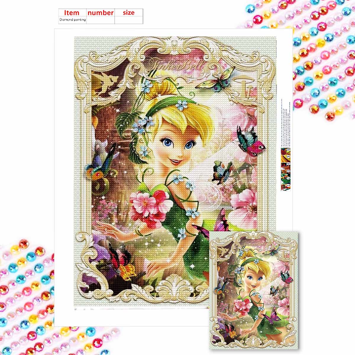 

5D Diy Diamond Painting The Beautiful Flower Fairy Full Drill Rhinestones Mosaic Embroidery Handmade Products Home Decor Gift Round 20x30cm
